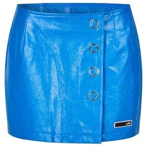 Crās Johanna Vegan Leather Skirt, size 38/ M. Y2K, pleather, snap down mini